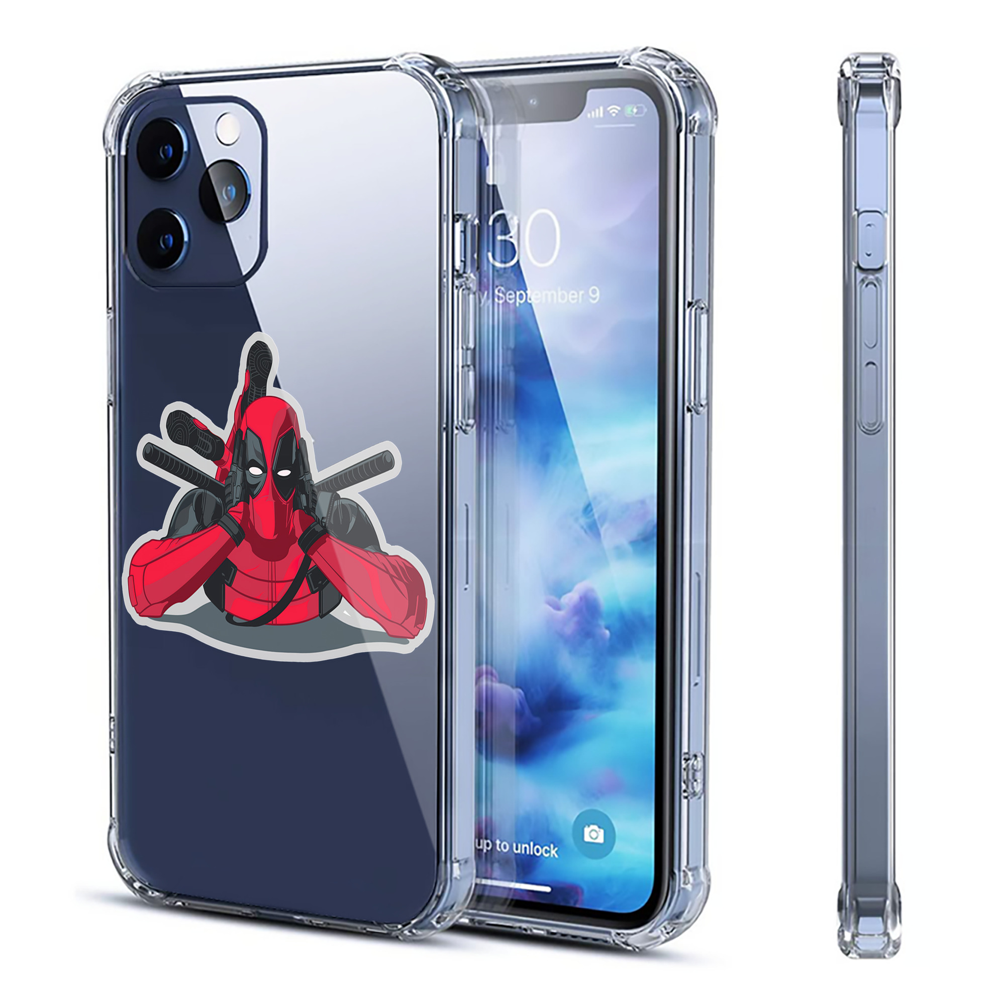 （画像用） Deadpool デッドプール 【iPhone 12シリーズ対応】透明スマホケース（クリアソフトケース）